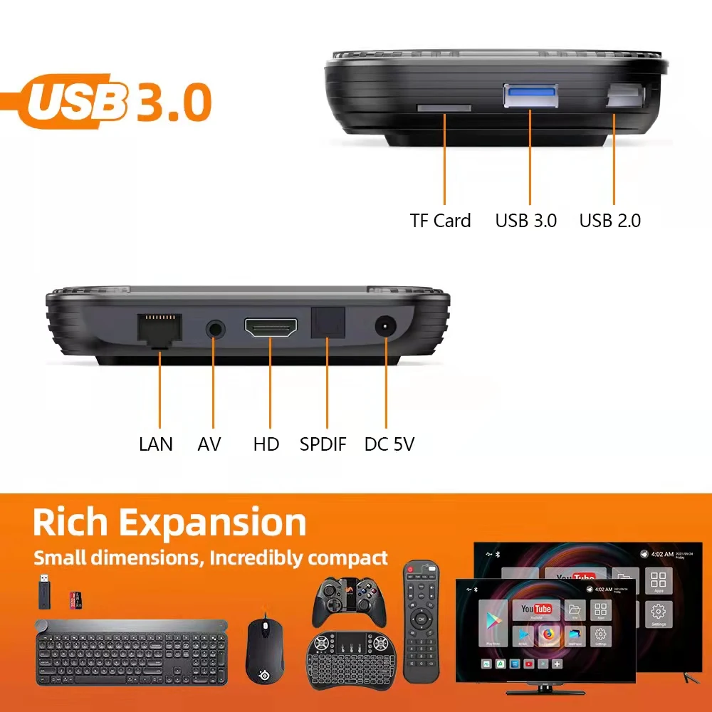 Box HK1 Rbox X4S Smart TV Box Android 11 Amlogic S905x4 4GB 64/128GB TVbox 5G WiFi 4K 8K YouTube 3D Media Player