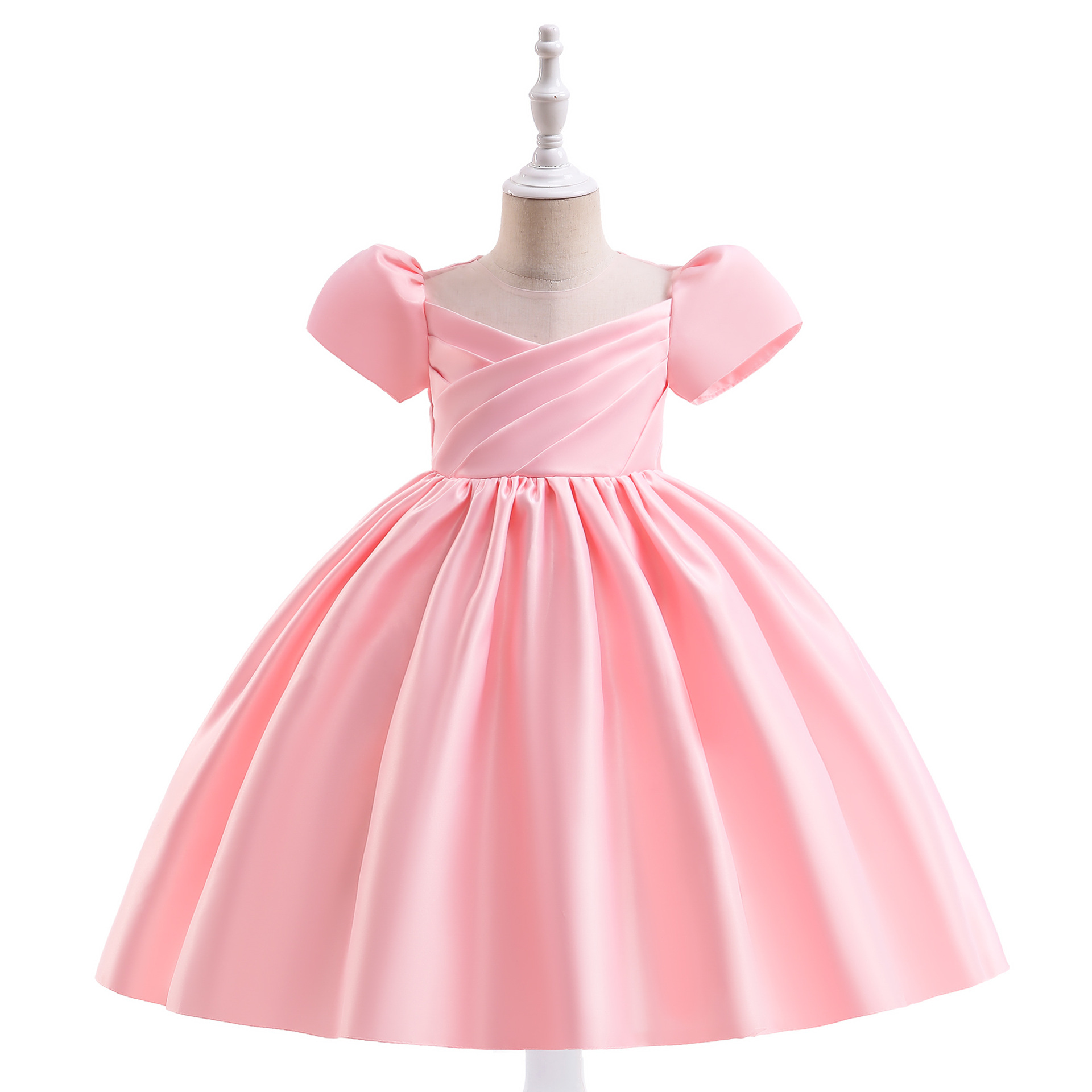 Sweet Wine Pink White Jewel Girl's Birthday/Party Dresses Girl's Pageant Dresses Flower Girl Dresses Girls vardag kjolar barnkläder SZ 2-10 D408271