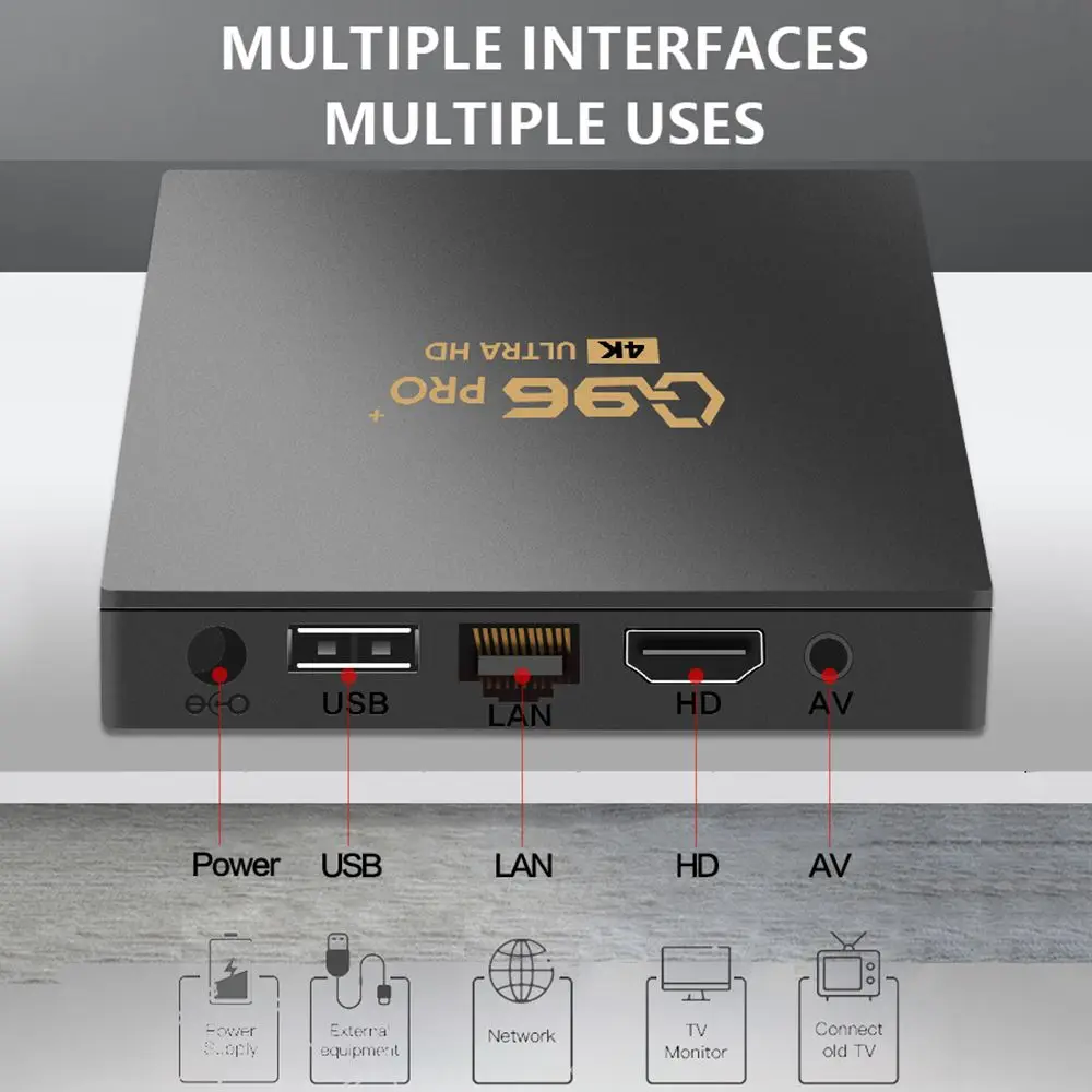 Box 2022 New Q96 Pro+ TV Box 8GB+ 128GB Quad Core Set Top Box AllWinner H313 4K H.265 2.4G WiFiメディアプレーヤースマートホームシアター