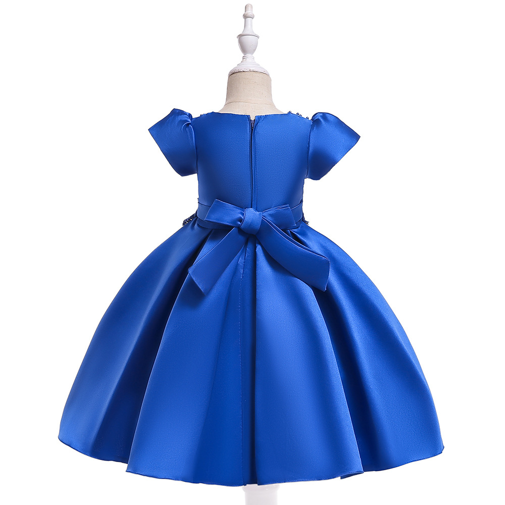 Vestidos de aniversário/festas de menina de jóia branca azul azul vermelho azul