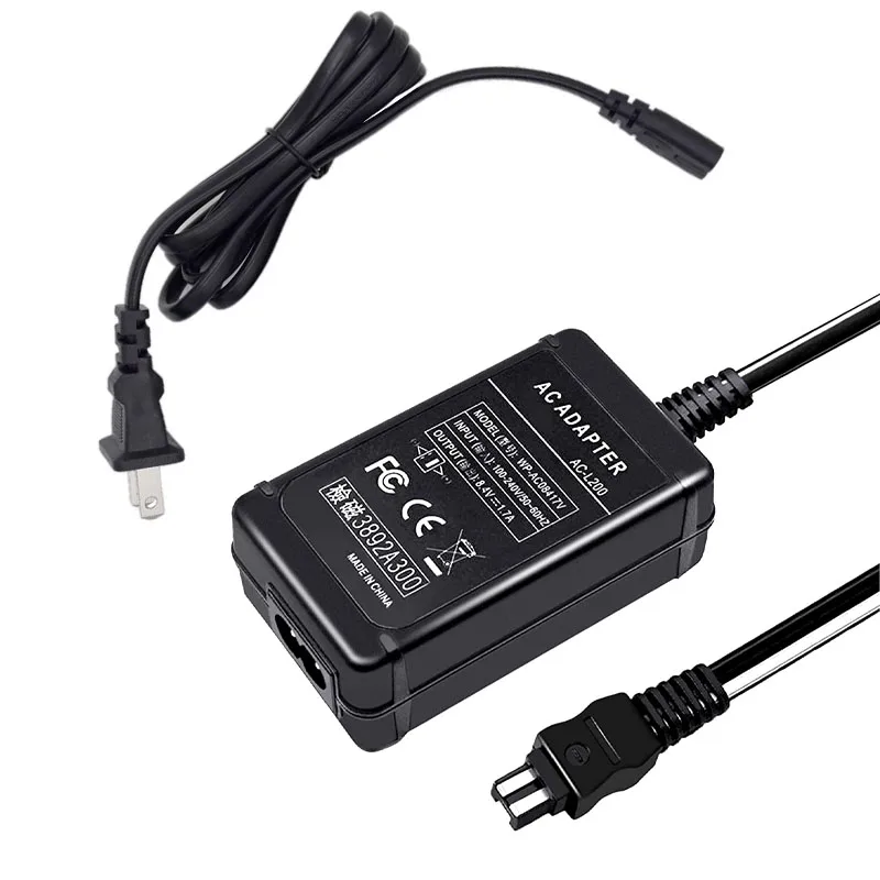 Laddare ACL200 AC Power Adapter Charger Kit för Sony HandyCam DCRSX40DCRSX63DCRSX85DCRDVD105DCRSR68HDRXR500 HDRCX675 CAMCORDERS