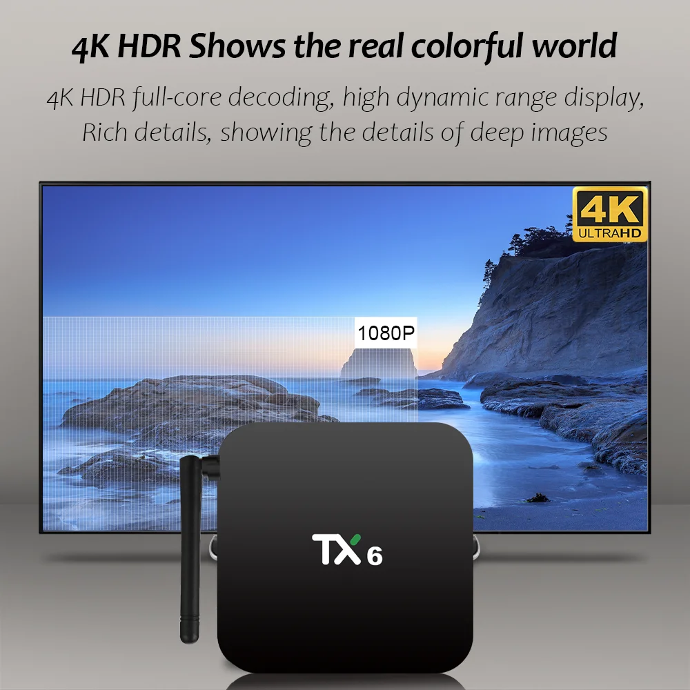 Caixa original Tanix TX6 TV Box Android 10.0 Allwinner H616 2G16G TVBOX 4G 32G 64G BT 2.4G 5G WIFI 4K HDR Media Player Set Top Box
