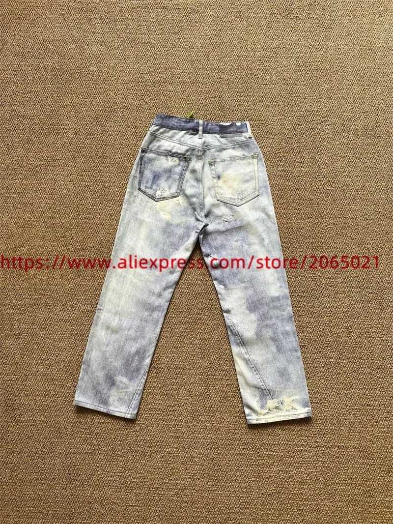 メンズパンツ私たちのレガシーストレートレッグジーンズパンツ男性のための女性デジタル印刷洗浄ジョガーズボンJ240402