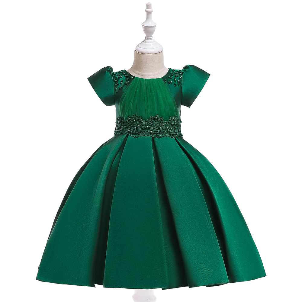 Sweet Blue Green Red White Jewel Girl's Birthday/Party Dresses Girl's Pageant Dresses Flower Girl Dresses Girls Everyday Skirts Kids' Wear SZ 2-10 D408273