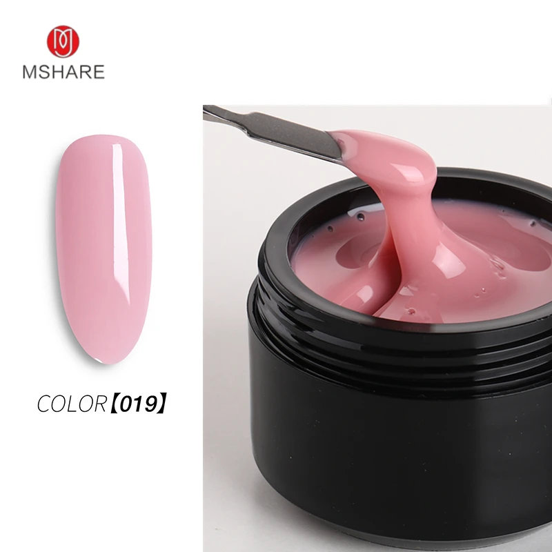 Gel Mshare Nude Pink Gel for Extension Builder Uv Nail Self Leveling Alignment Low Burn Heat Hard Gel Manicure for Nails Finger 142g