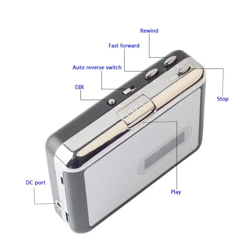 Spelare kassettspelare USB -kassett till MP3 -omvandlare Fånga ljudmusik Player Tape Cassette Recorder