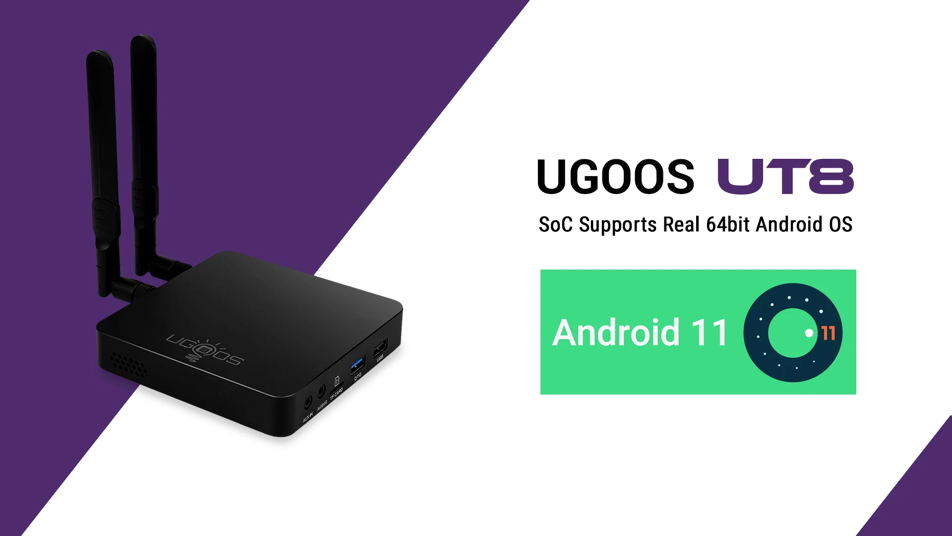 Box UGOOS UT8 PRO 8GB 64GB RK3568 ANDROID 11 TV BOX WIFI 6 1000M LAN BT5.0セットトップボックス4KメディアプレーヤーUT8 4G 32G VS AM6Bプラスプラス