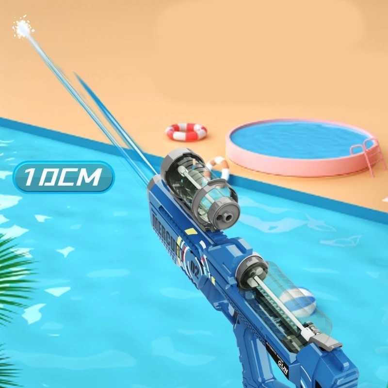 Gun Toys Kids Summer Water Toy Lights Sounds Outdoor Water Fighting Toy Electric Water Gun Summer Swimming Pool Birthday Gifts 240408