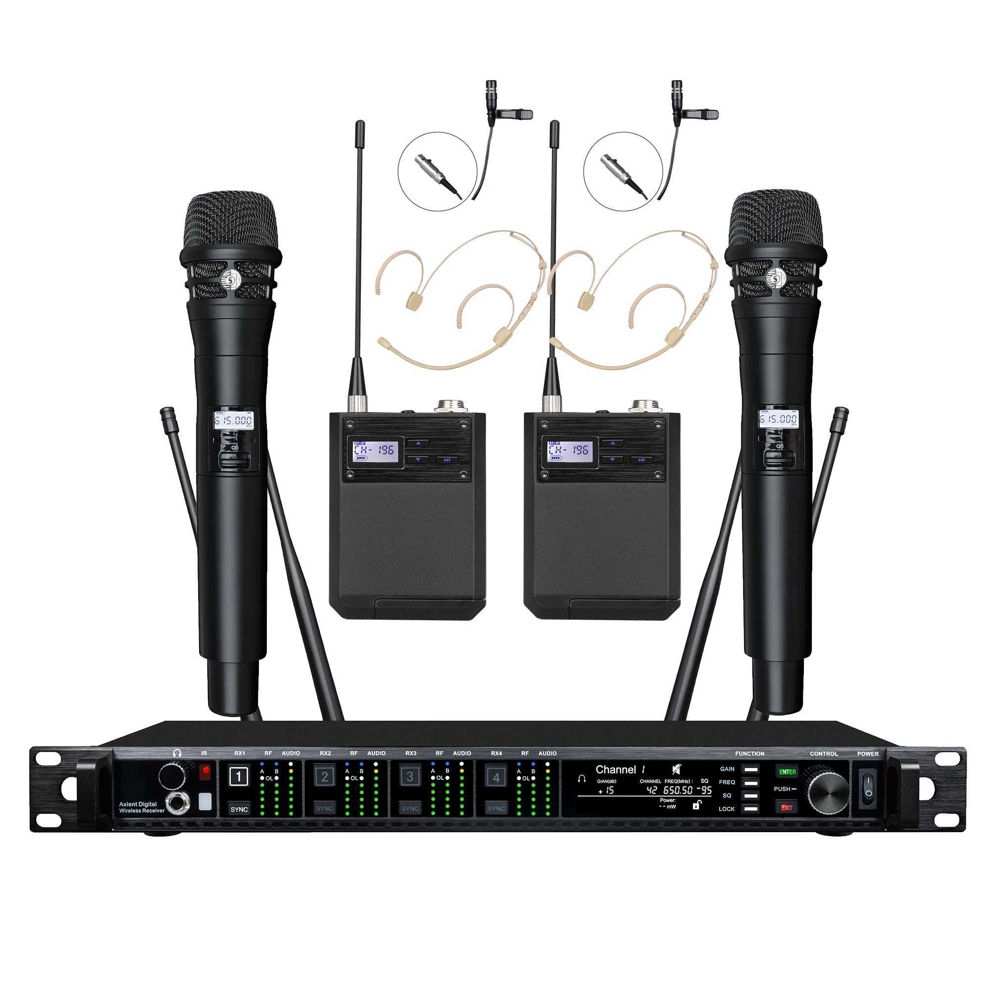 Microphones Leicozic Professional Wireless microphone KSM11 KSM8 Radio System 4-Channel Microfone Headset Mic Lavalier Microfono For Stage 240408