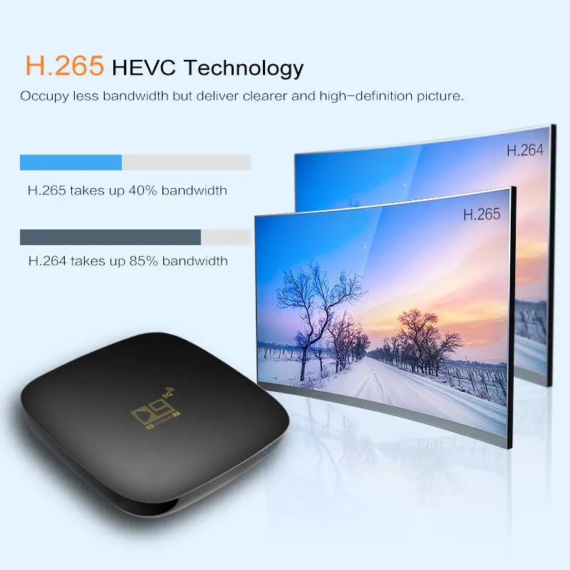 Caixa 2022 Nova caixa de TV inteligente D9 Android 10.Top Box 2.4g 5g WiFi 905 Core 4K HD 8GB+128 GB Video Player Player Home Theatre TV Caixa de TV