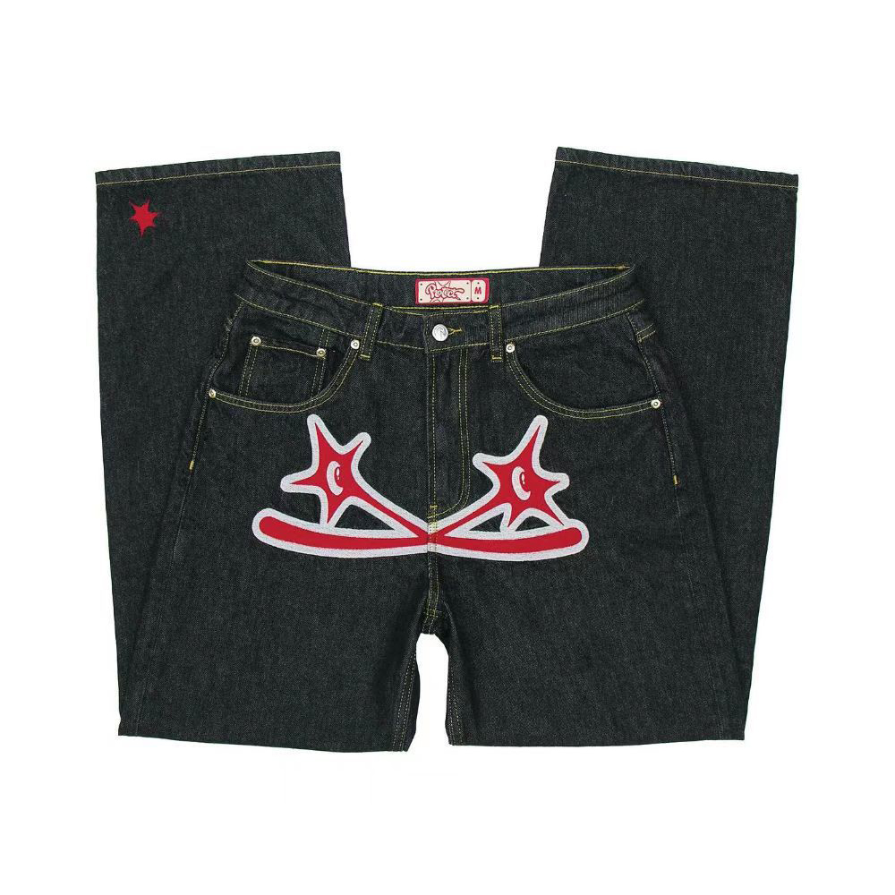 Calça jeans de jeans roxa calça jeans calças de alta qualidade de alta qualidade de streetwear retro calças de moletom casual