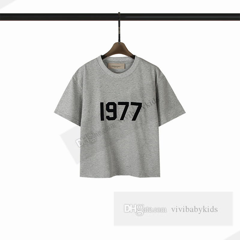 Children Flocking number printing T-shirts boys designer clothing kids round collar short sleeve casual tops summer girls cotton Tees Z7587