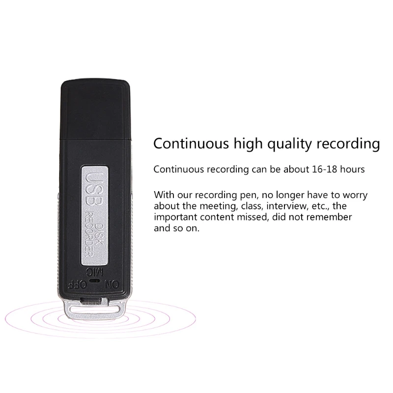 Gravador 16G/8G/4G Digital Voice Recorder Mini Voice Ativado Recordadores Segurança Mini USB Flash Drive Recording Dictaphone 70HR