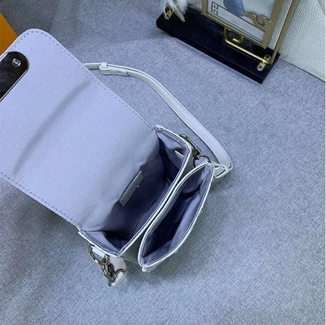 Designer crossbody väska äkta läder s-lock mode bokstäver silver hårdvara axelpåsar plånbok fodral små handväskor handväska inre fackfickor