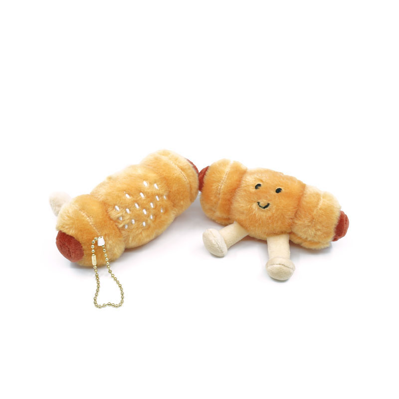 Dessin animé amusant mignon intestin chigne jambon intestin en peluche jouet poupée porte-clés de poupée