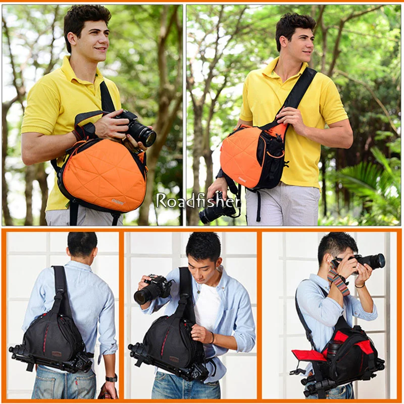 Sacs Roadfisher Sparproofing Digital Compact DSLR Camera Sac Messenger Messager Messager Docutable INSERT CASE POUR CANON NIKON SONY