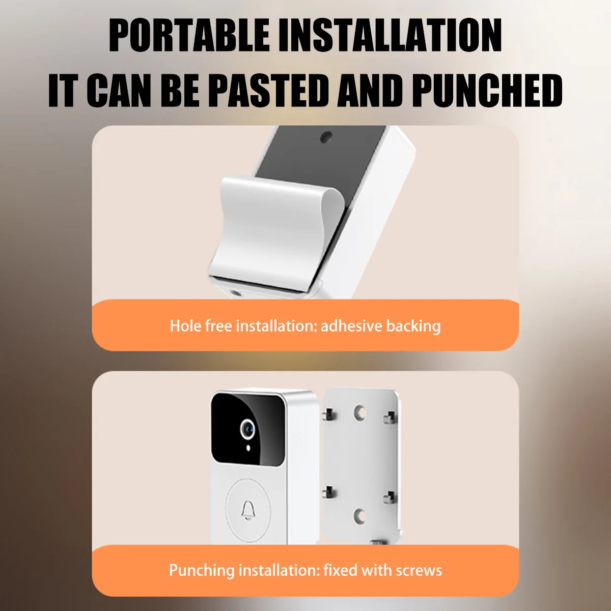 Doorbells Smart Wi -Fi wideo kamera do drzwi wizualna z grzywką noktowizor IP Door Bell Wireless Home Security Aparat