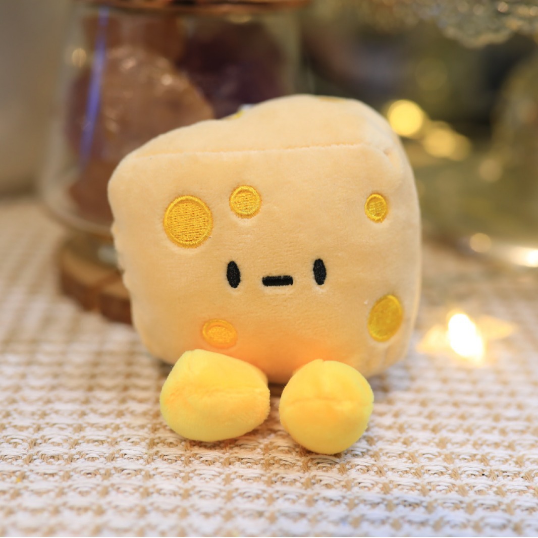 Cartoon cute expression vegetable fruit plush toy doll keychain grab doll machine pendant