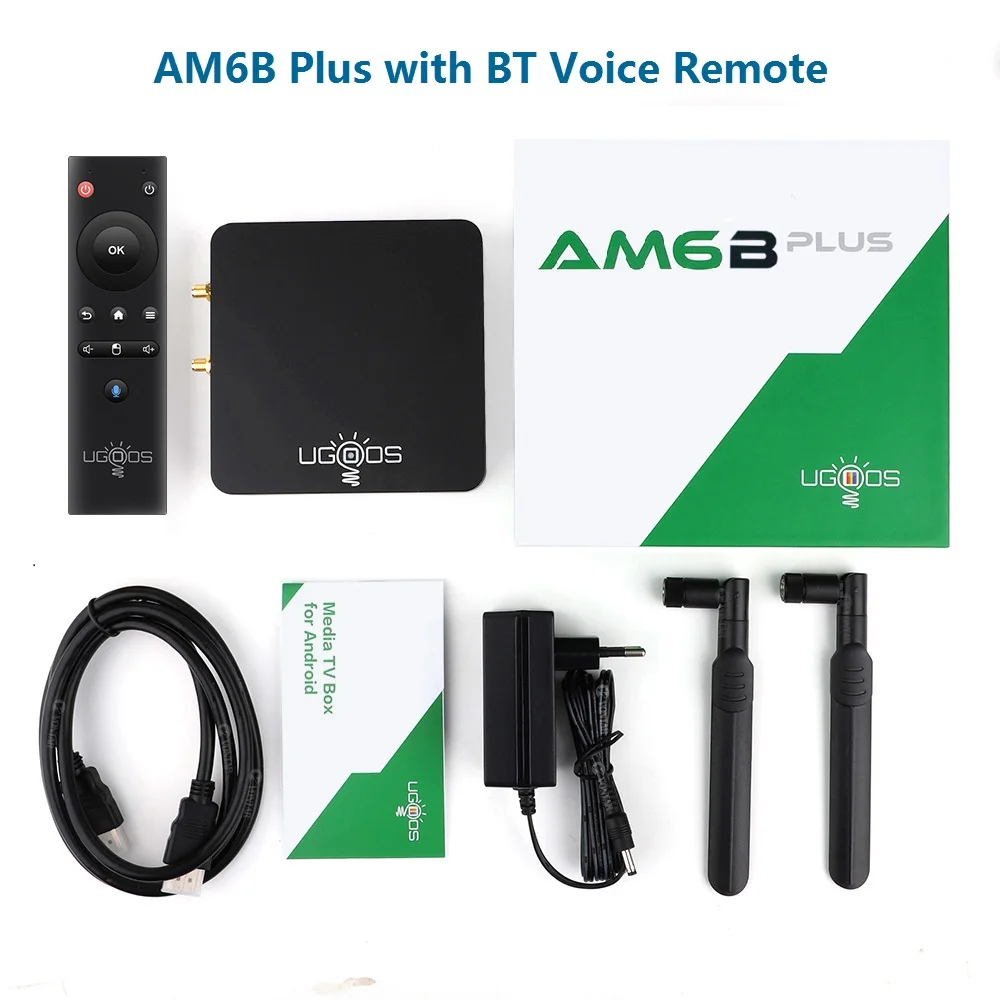 BOX UGOOS AM6B PLUS AMLOGIC S922XJ Android 9.0 Smart TV Box DDR4 4GB 32GB BT5.0 WIFI 6 1000M 4K TVBox Set Top Box MediaPlayer AM6 B