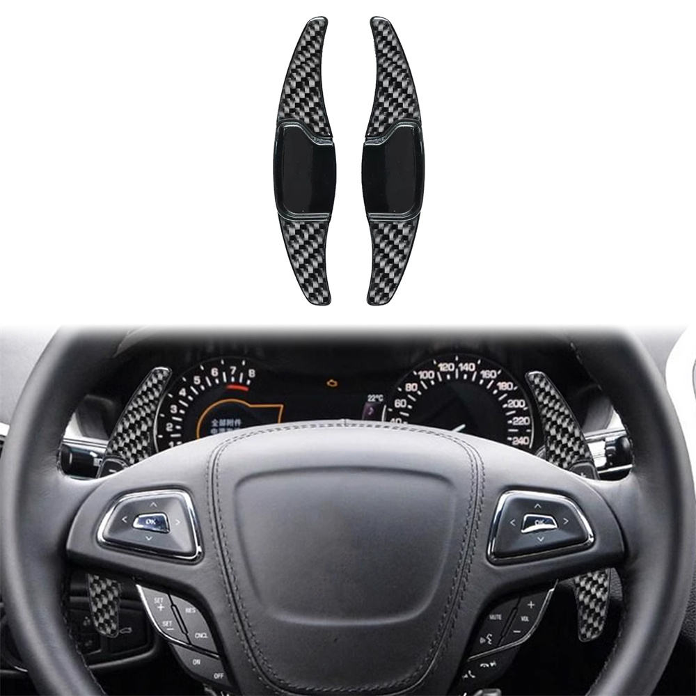 Car Styling Carbon Fiber ABS Steering Wheel Shift Paddle For Lincoln MKC MKS MKX MKZ 10-20 Red/Forged/Black Shifter Extender