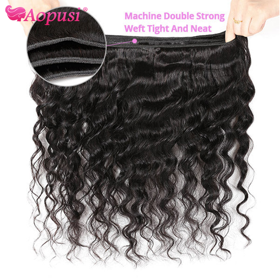 Aopusi Loose Deep Wave Bundles Human Heuving Weave Brésilien Human Hair 1/3/LOWED WAVE DOUBLE DOUBLE TOUT REMY Extensions de cheveux