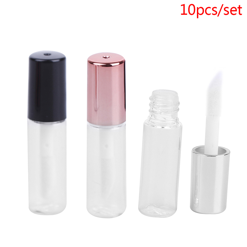 10 Teile leer transparente PE -Lipgloss -Röhrchen Kunststoff Lippenbalsam Röhrchen Lippenstift Mini -Probe Kosmetischer Behälter mit Kappe