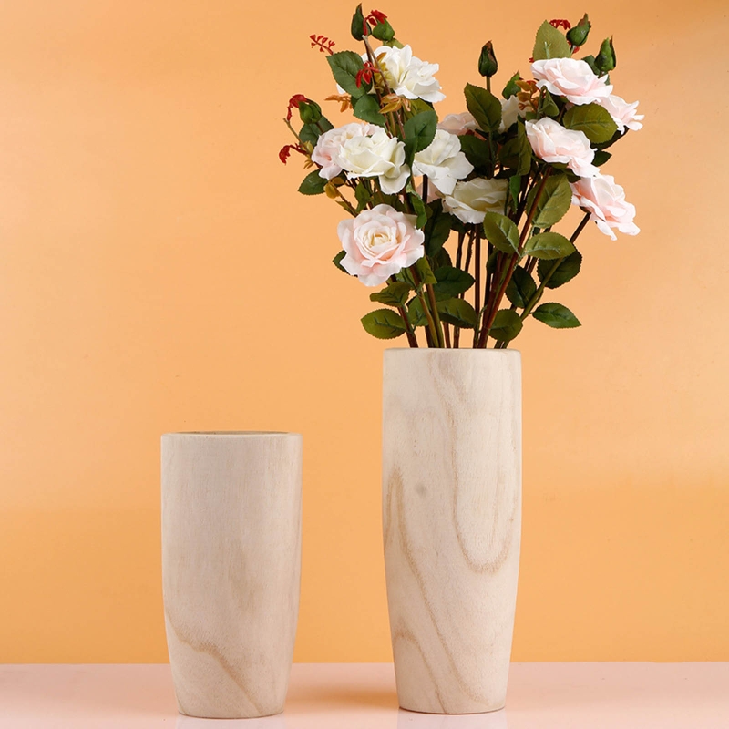 2024 moderno vaso di legno minimalista bottiglia rustica di fiori rustici piante floreali essiccate decorazioni da tavolo da soggiorno casa