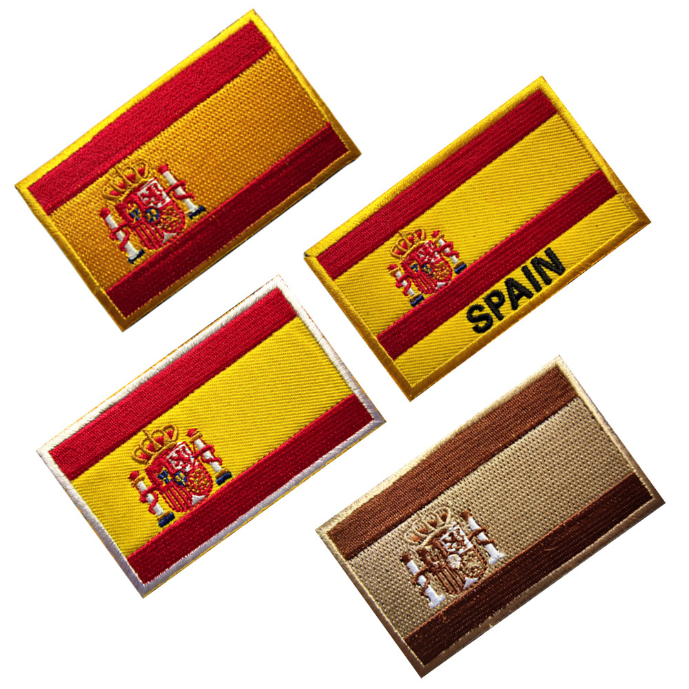 Espagne Fag Ir Patches Police Tactical Royal Tercios Flag de Cross Burgundy Spanish Geo Skull Broidered Badge Appliques Patch