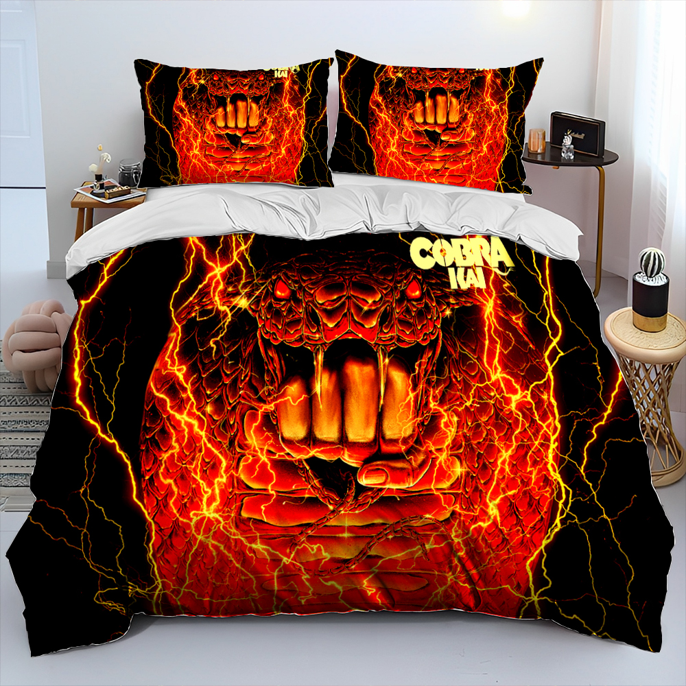 3D Cobra Kai Amanda TV Karate Comforter Bedding Set、Duvet Cover Bedセットキルトカバー枕カバー、キングクイーンサイズの寝具セットキッズ