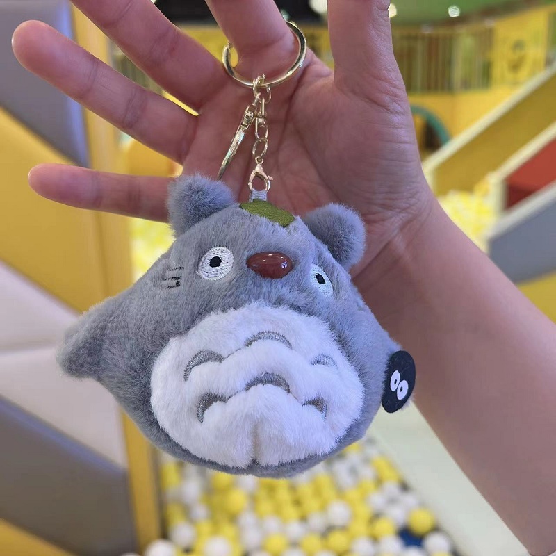 Factory wholesale price 10cm My Neighbor Totoro plush toy key chain animation peripheral doll pendant children's gift