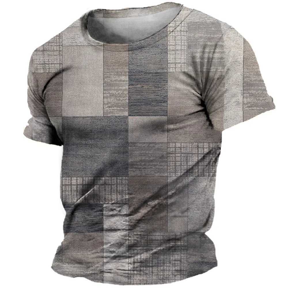 Mäns avslappnade skjortor Summer T-shirt för herr 3D-ränder Skriv ut streetwear vintage grafiska t-shirts överdimensionerade korta ärm toppar tees skjorta män kläder 2449