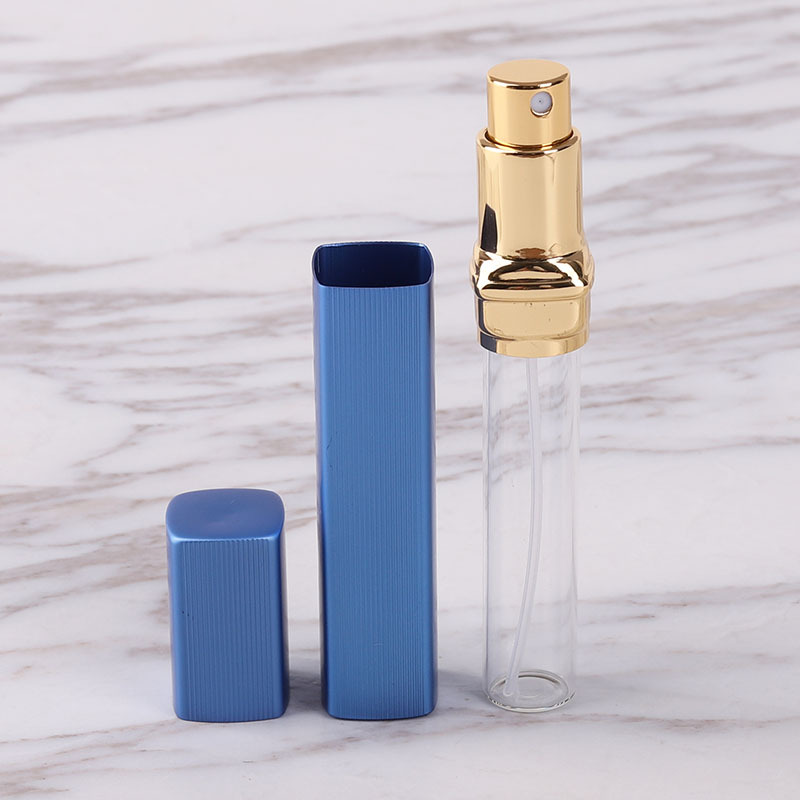 Bouteille de parfum carré de 12 ml à haut niveau à lèvres à lèvres à lèvres Verre-bouteille de distribution