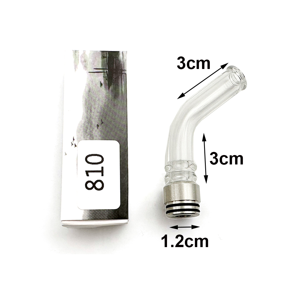 810 Long Glass Drip Tip Pheatpeace Diy accessories لـ 510 Thread Kayfun Lite Plus TFV8 Big Baby TFV12 TFV16