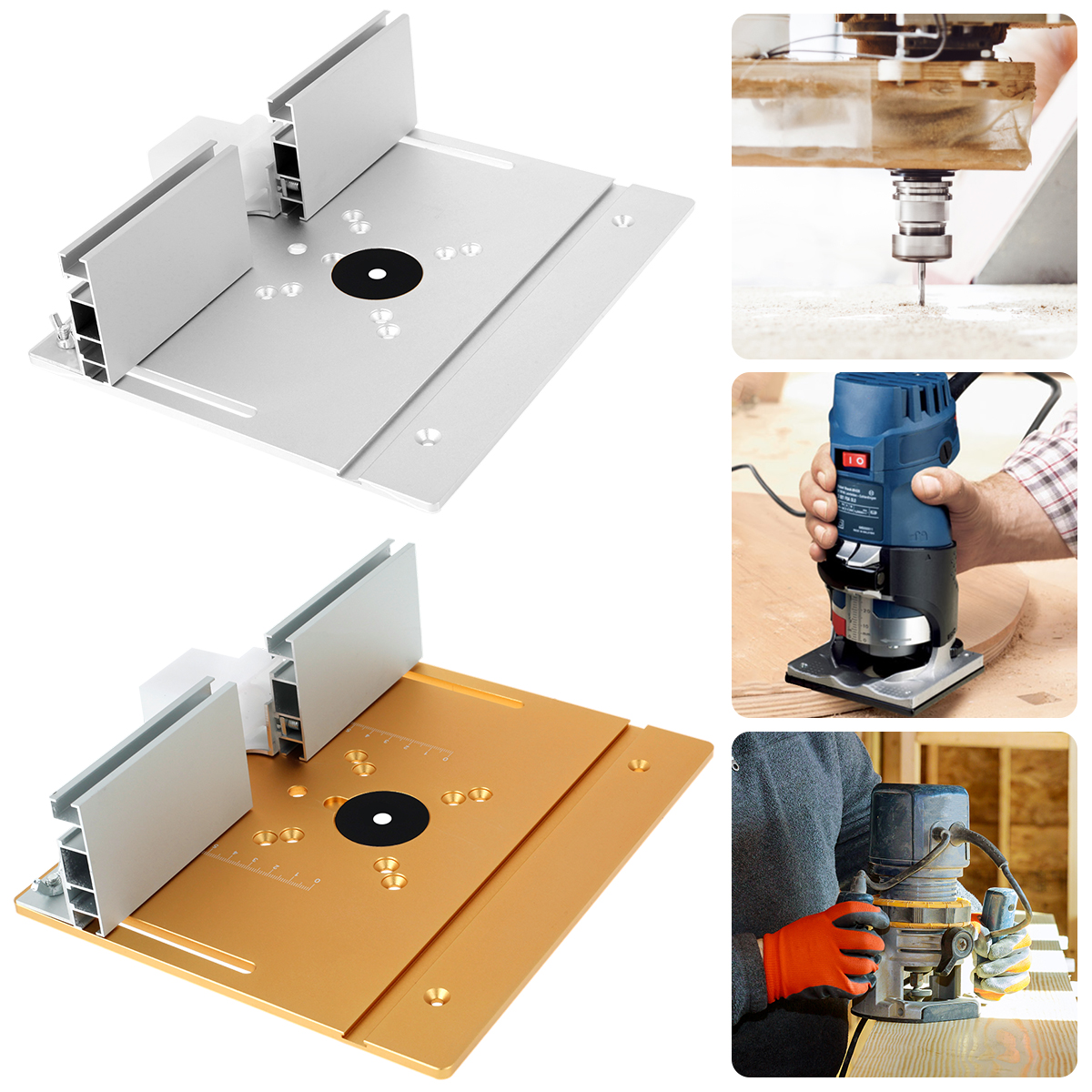 Multifunctional Aluminium Router Table Insert Plate Woodworking Electric Wood Router Flip Plate for Working Benches Router Plate