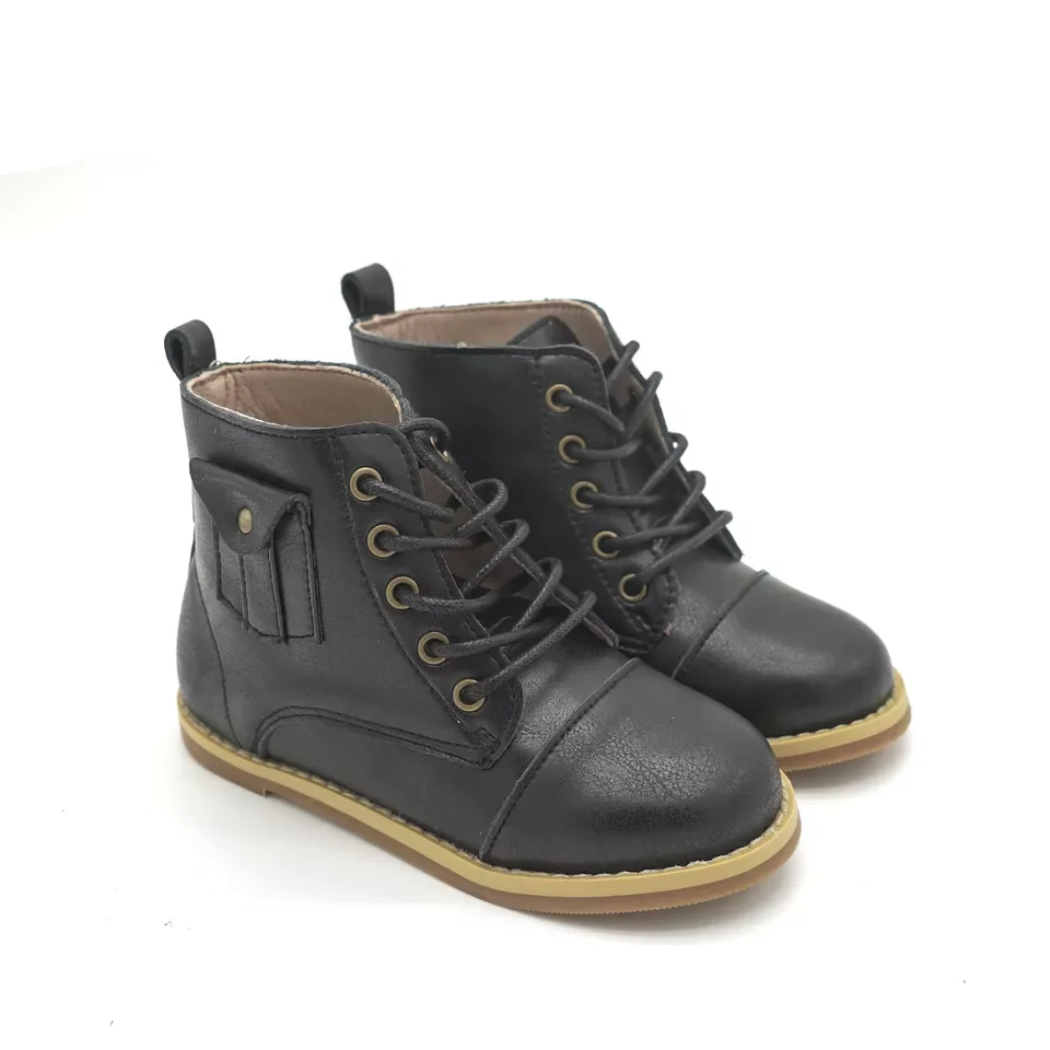 Boots Handmade Lace Up Vintage High Top Children Kids Toddler Little Girls Boys Leather Boots Shoes