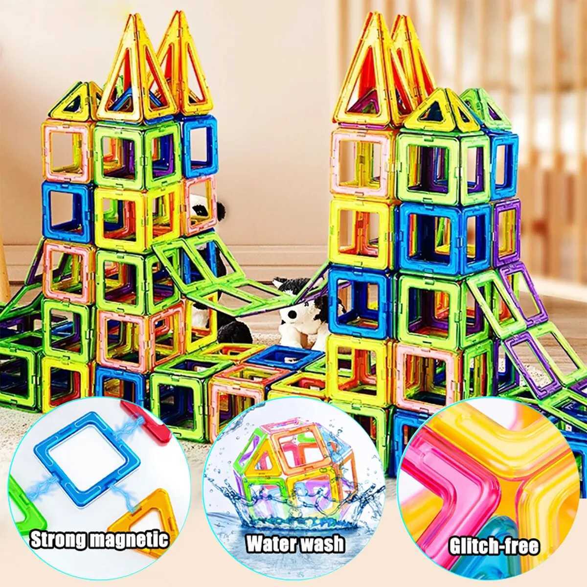 Aimants Magnétique Jouets Magnétique Blocs de construction Big Size and Mini Taille Aimants DIY Toys for Kids Designer Construction Set Gifts for Children Toys 2449