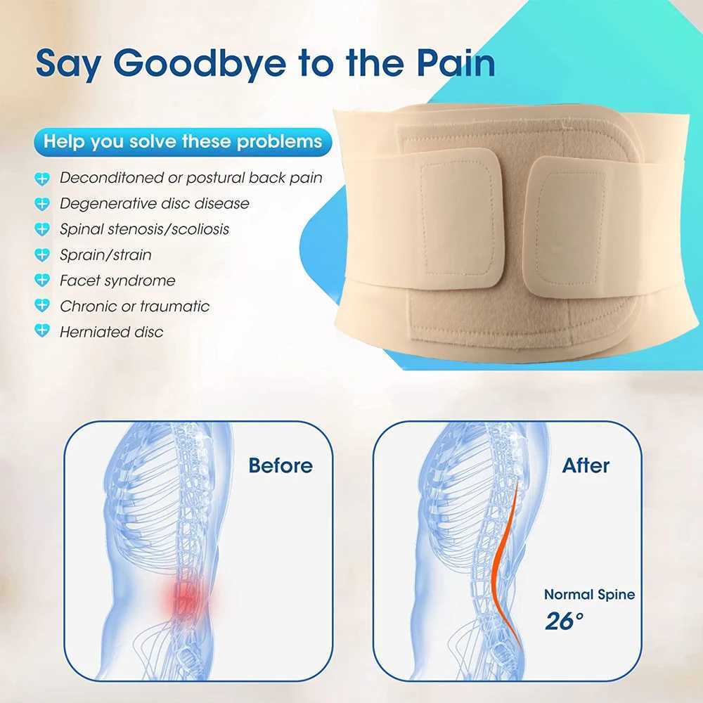 Slimming Belt Adjustable Thin Back Lumbar Support Belt Breathable Waist Brace Strap Lower Back Pain Relief Scoliosis Herniated DiscSciatica 240409