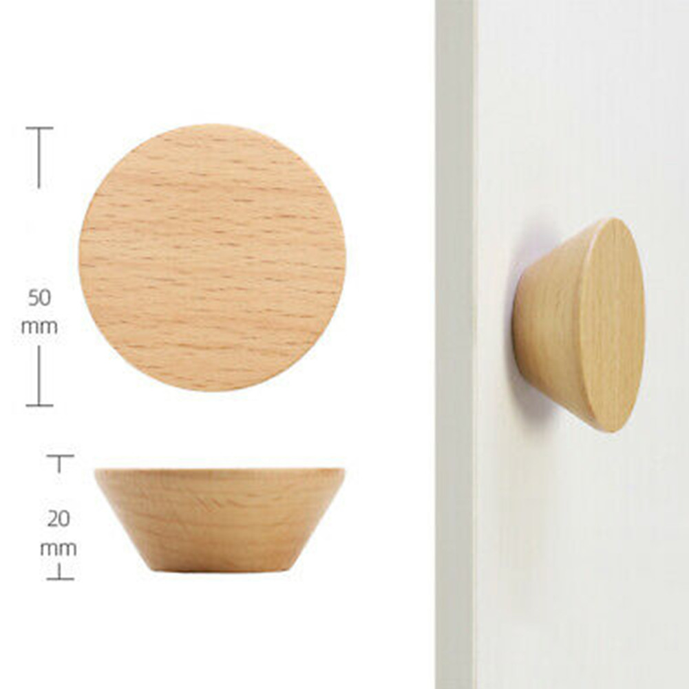 Wardrobe Knob Door Handle DIY Drawer Handles Multi-Coloured Nordic Style Round Handle Solid Wood 50*20mm 