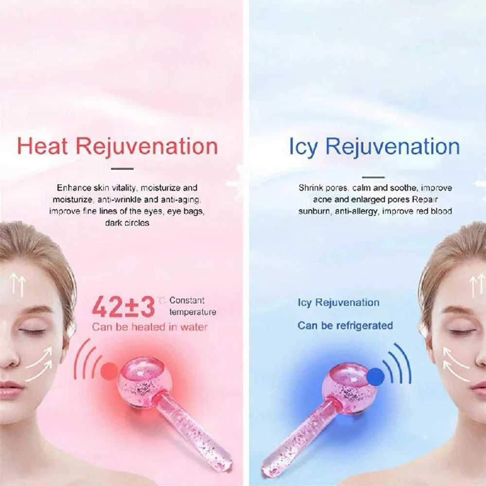 Face Massager Beauty Crystal Ice Hockey Face Eyes Massage Wave Ball Tighten Firming Fine Lines Skin Care Tools Anti-Aging Beauty Health 240409