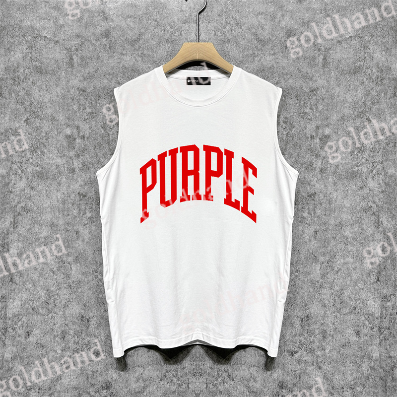 Fashion Purple Shirt Man Sleeveless T Shirts Summer Mens Tank Tops Designer Letters Printed Tees Sexy Breathable Vest