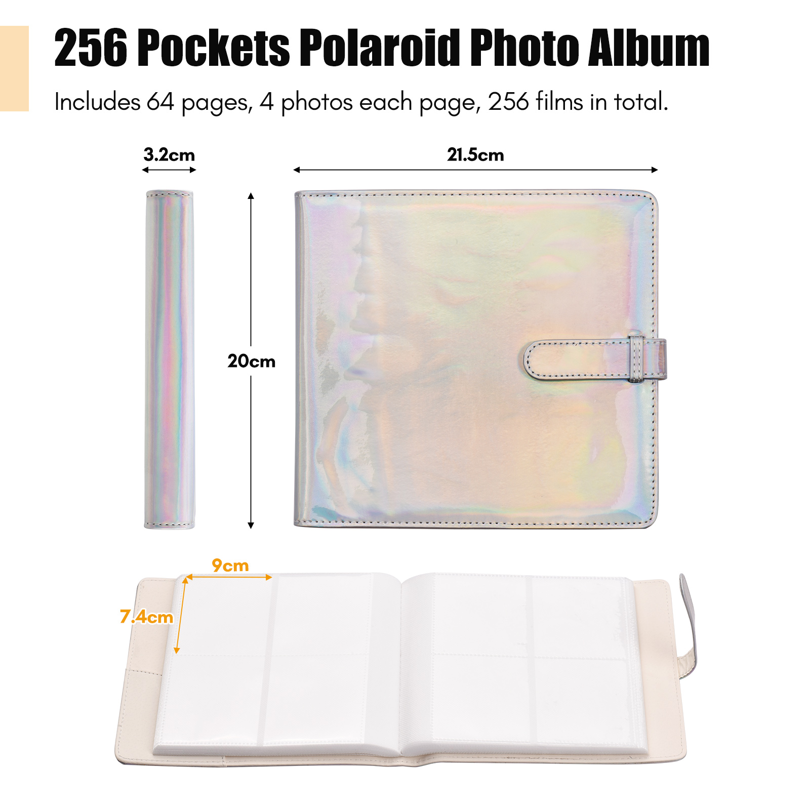 Album fotografico tascabile 256 Foto Sostituzione Fujifilm Instax Mini 11 90 70 9 8+ 8 Liplay 20*21,5 cm 7,4*Album fotografico 9cm
