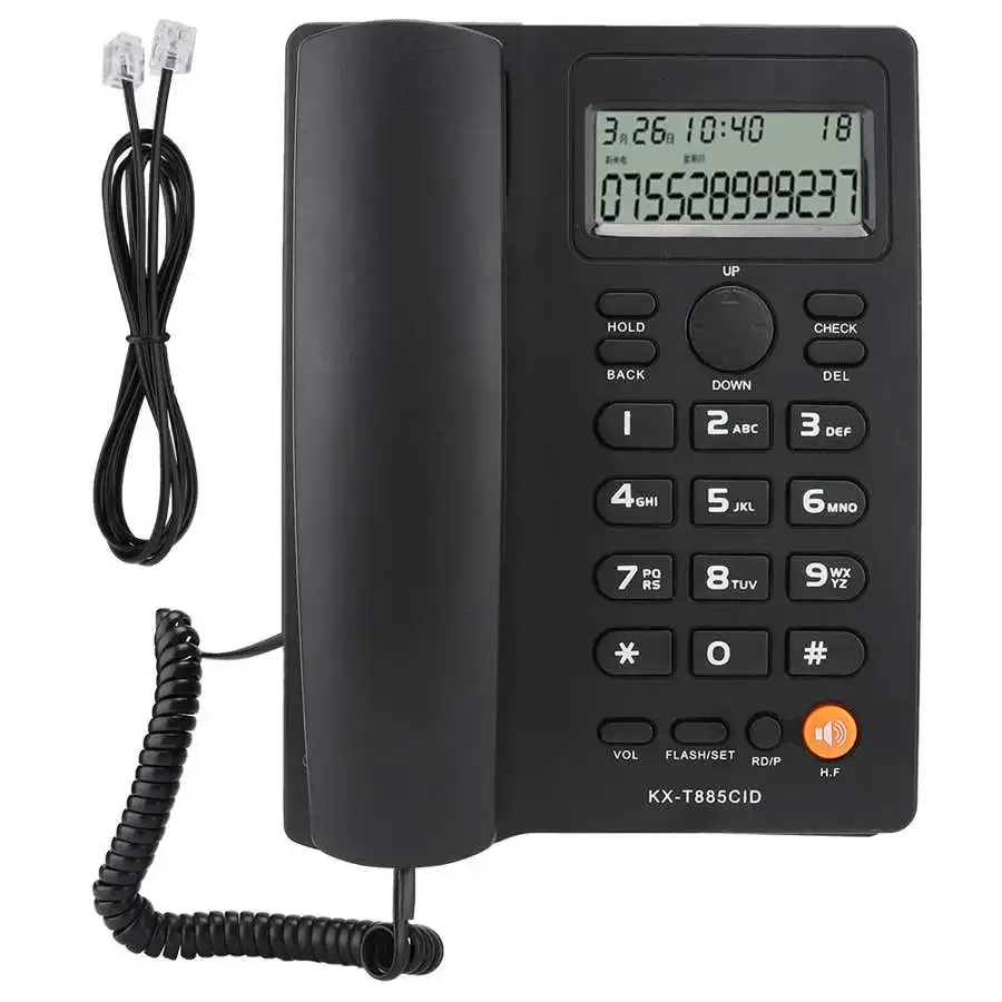 Accessories Home Landline Phone Caller ID Telephone Desktop Wired Fixed Phone Handsfree Calling House Telephones for Hotel Office Home