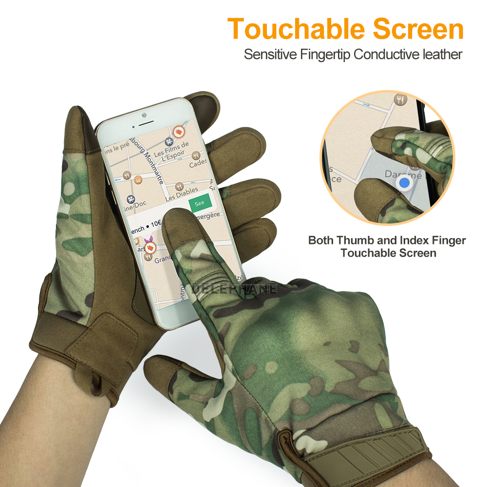 Gants de travail résistant aux usures hommes Black Full Finger Fincles durs Gants de sécurité protecteurs pour la chasse à la randonnée de l'escalade