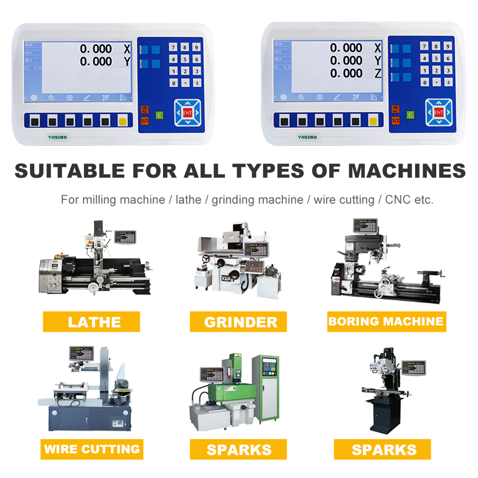 LCD DRO SET YH800-2V 3V 11 Språk Digital Readout Kit Linjär skalor 5U 5V TTL 100mm till 1000 mm för svarvkvarn CNC-maskiner