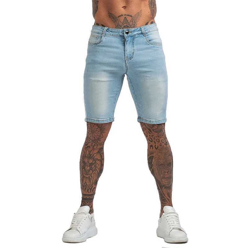 Shorts masculins gingtto short denim pour hommes hommes vestiges pour hommes slim fit coton occasionnel de la mode élastique à chaud vendeur nouveau venu dk37 j240409