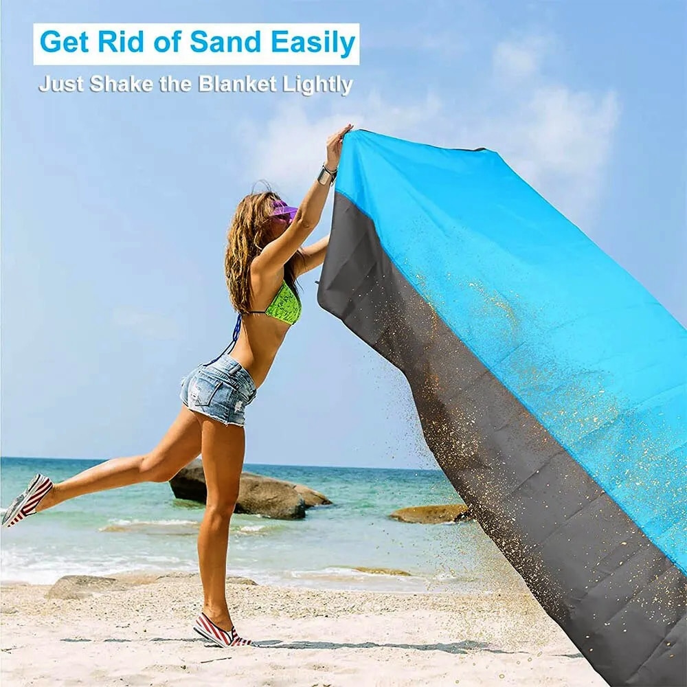 Coperta spiaggia resistente a sabbia 200 x 210 cm impermeabile in spiaggia coperta picnic leggera sport escursionistici da viaggio