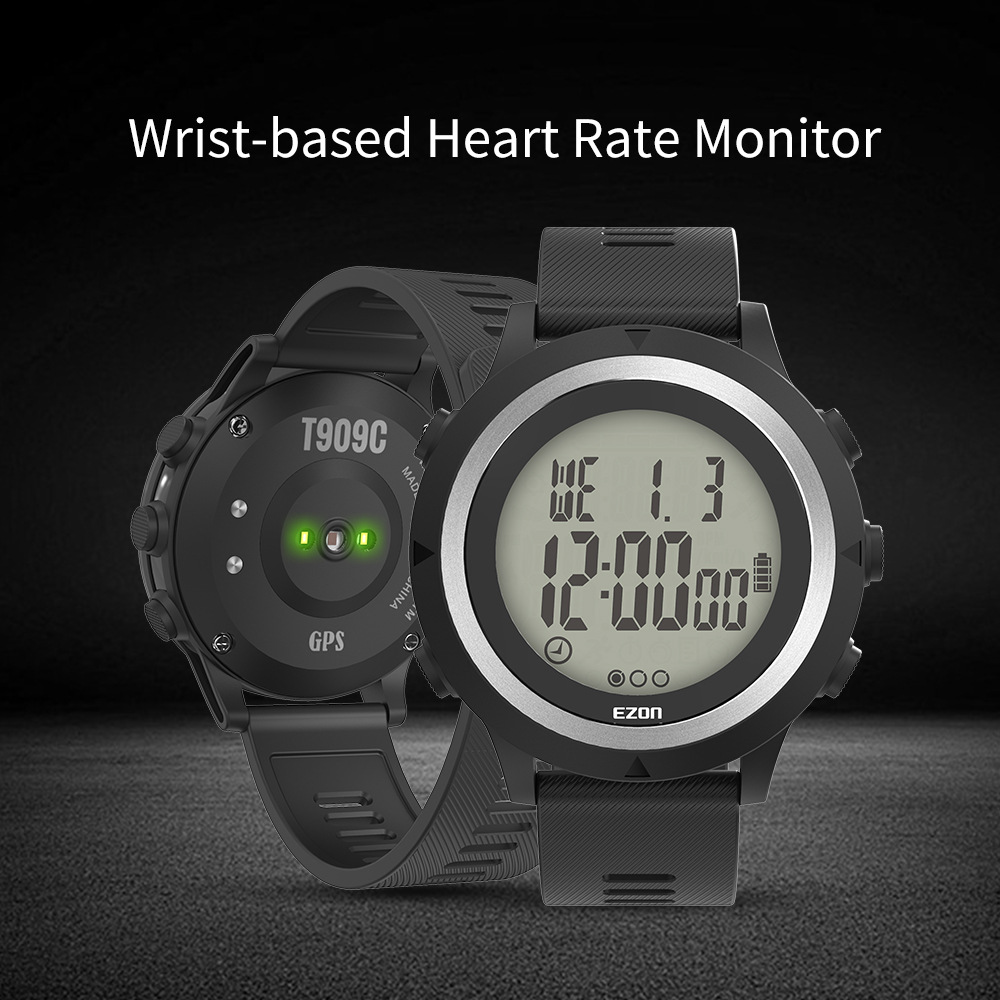 Ezon New GPS Digital Sport Watch con ottico monitor cardiaco contatore contatore calorico cronografo impermeabile 50m T909C