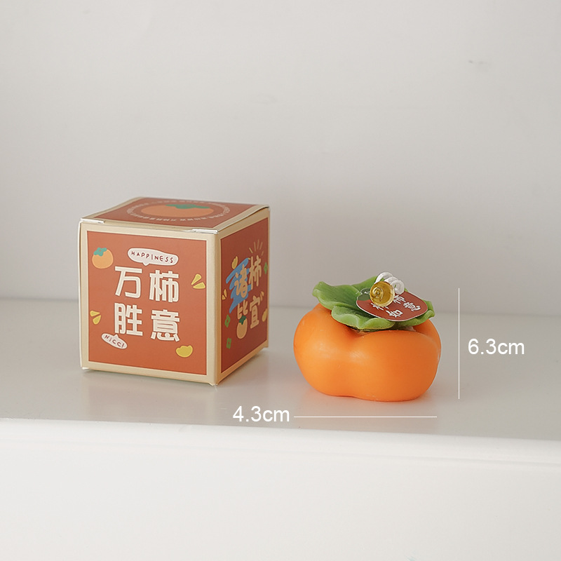 Home & Garden Home Decor Home Fragrances Scented Candle Persimmon Ruyi Scented Candle Atmosphere Modeling Wax Aromatherapy Custom Cross-border Gift Box Ornaments