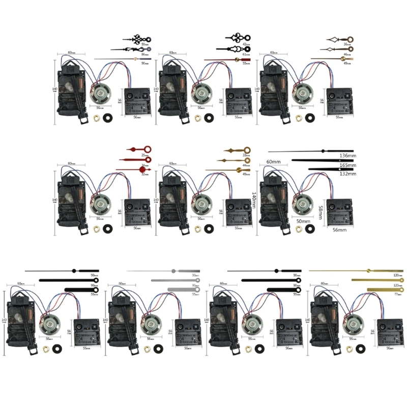 Väggkvarts pendel klockrörelse mekanism med lång axel musiklåda DIY -reparationssats för reparation av klockuppsättning av nål