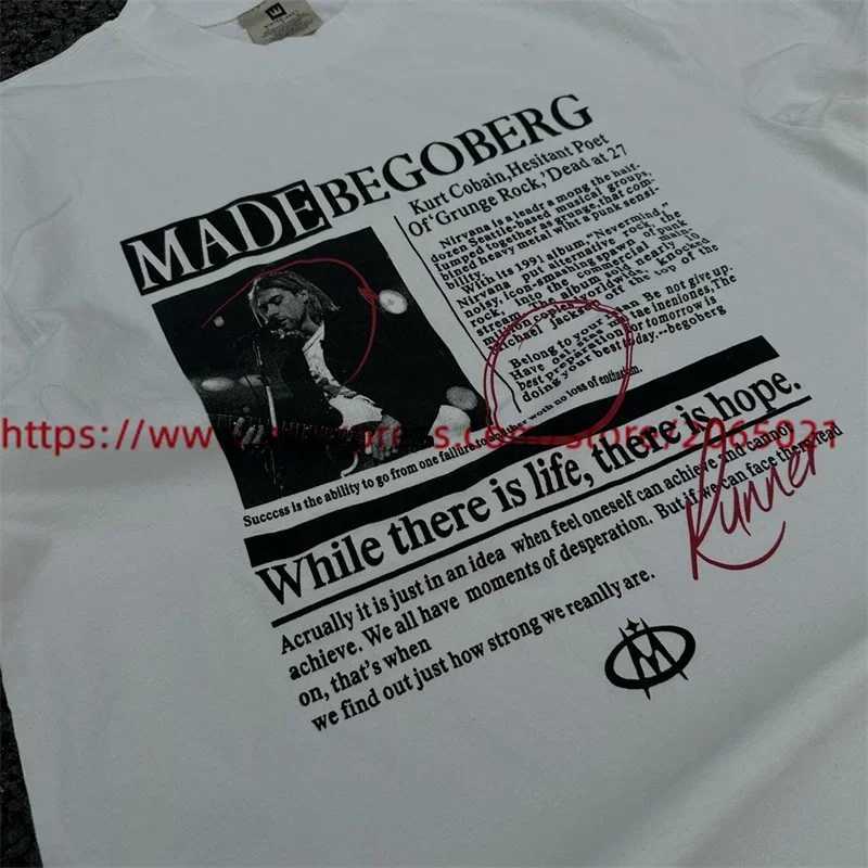 Men's T-Shirts White Kurt Cobain T-shirt Men Women Tee T Shirt J240409